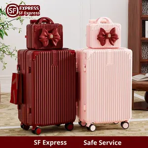 Valise en néoprène rouge <span class=keywords><strong>Boco</strong></span> pour dot de mariage, haut de gamme, épaisse, durable, à roulettes, avec serrure à combinaison, grande capacité - Product Image 2
