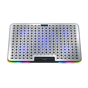 Support de <span class=keywords><strong>refroidissement</strong></span> pour ordinateur portable RGB pour jeux, métal argenté, 17 pouces - Product Image 3