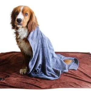 Serviette de bain en fibre de corail douce et à séchage rapide pour chiens et chats, nouvelle serviette absorbante pour animaux de compagnie de la marque [Nom de la marque] - Product Image 1