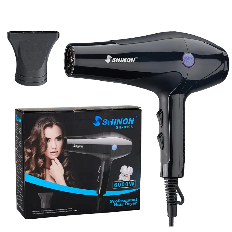 SH-8196 pengering rambut Label pribadi, pengering rambut Salon profesional bepergian dengan 3 pengaturan pemanas dan pengering rambut 1300W dan Motor AC yang kuat