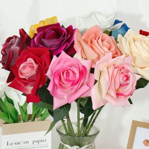 Rosa singola a testa singola 2026 per decorazioni nuziali, Materiale per rose con bordo arrotolato, Fiore artificiale per paesaggistica - Product Image 1