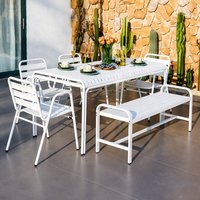 Tables et chaises d'extérieur en alliage d'aluminium - Blanc, pour Balcons, Façades de magasins, Rues commerciales, Salons de thé, Cafés ; Fabriqué en Chine