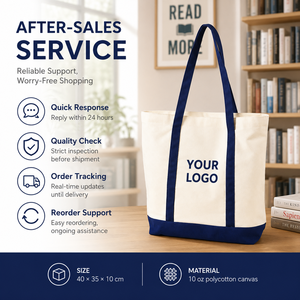 Bolsa de Tela Personalizada con Logotipo Bordado en Color Sólido, Bolsa de Compras Reutilizable para Librerías y Bibliotecas, Regalo - Product Image 6