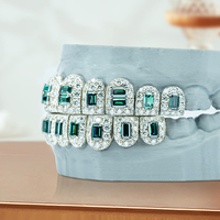 Grillz personnalisés en argent sterling 925 avec moissanite taille brillant sertie clos, style Hip Hop pour rappeurs, bijoux pour hommes et femmes, idéal pour les fêtes
