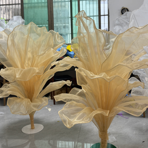 Custom Table <strong>Flowers</strong> Artificial Giant <strong>Flower</strong> Events Table Center Piece Decoration Organza Artificial <strong>Flowers</strong> For Wedding Decor - Product Image 4