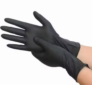 ニトリル使い捨て9インチ安全作業黒と食品グレード粉末フリークリーン医療用ニトリル検査手袋 - Product Image 2