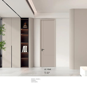 Puerta Interior Minimalista HC-9068, Color Gris Estrellado, MDF, Apertura Manual, Acabado Polimérico, para Dormitorio - Product Image 1