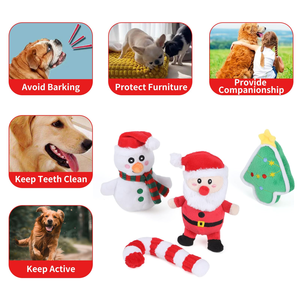 Juguetes de Navidad para Perros de Alta Calidad con Diseño Único, Rellenos y con Sonido, Juguete Masticable para Perros con Forma de Hombre de Jengibre - Product Image 3