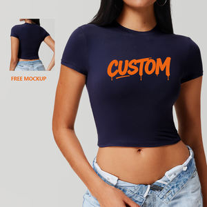 חולצת קרופ טופ לנשים בהתאמה אישית של יצרן ציוד מקורי, חולצת טי קצרה וקלילה, חולצת קרופ טופ סקסית לנשים לאימוני כושר, חולצת טי לנשים בהתאמה אישית - Product Image 1