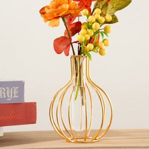 Jarrón de Cristal Transparente para Flores, Decoración Creativa para el Hogar, Soporte de Metal Geométrico para Flores, Florero de Cristal Transparente - Product Image 6