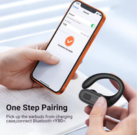 Earbud Nirkabel Over-Ear dengan Bluetooth, Daya Tahan Baterai Lama, Tahan Air IPX4, Headset Olahraga dengan Pengait Telinga