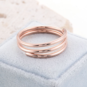 Bague de couple Qi Song, bijoux fins sur mesure, originalité coréenne, trois vies, mariage, banquet, bague en or 18 carats, bagues de fiançailles - Product Image 3