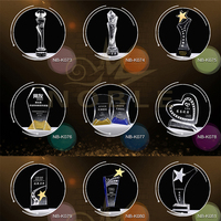 Nuevo diseño personalizado Medalla Premio de cristal trofeo con su logotipo grabado