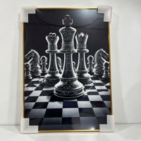 Décoration d'intérieur moderne de luxe, cadre photo en verre de porcelaine avec cristaux 5D, peinture murale en cristal d'animaux nordiques