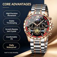 Reloj de Pulsera Cronógrafo de Lujo para Hombre, 3ATM Impermeable, Cuarzo, Estilo Ejecutivo Moderno, Aleación, Esfera de 40mm, Logotipo Personalizado OEM