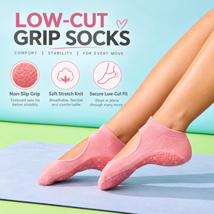 Best Seller Custom Logo Coral Rose Honeycomb Low Cut Silicone Dot Yoga <b>Socks</b> Pilates Grip <b>Socks</b> Non Slip for Gift - Product Image 1