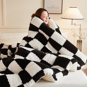 Trapunte in Velluto di Latte Spesso Sherpa, Biancheria da <span class=keywords><strong>Letto</strong></span> Calda Super Morbida, Imbottitura in Poliestere, Coperte per <span class=keywords><strong>Letto</strong></span> <span class=keywords><strong>Matrimoniale</strong></span> Invernale King Size 5KG - Product Image 3