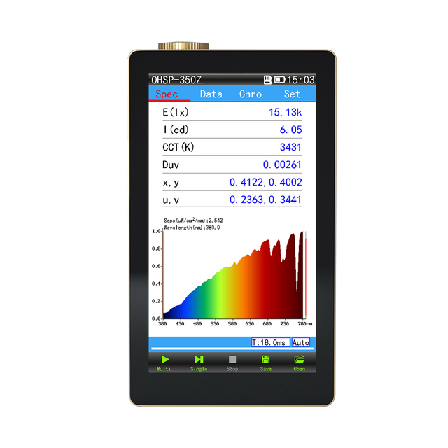 OHSP350Z Portable Spectrometer Colorimeter Luminometer Also Test Light Intensity cd