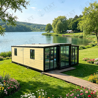 Maison préfabriquée FLKT prête pour l'énergie solaire, maison-conteneur extensible de luxe de 20 pieds ou 40 pieds, maison modulaire pliable, mini-maison mobile