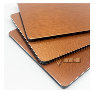 Trọng lượng nhẹ xây dựng tường ốp bên ngoài trang trí bằng đồng chải kết thúc nhôm Composite Panel - Product Image 2