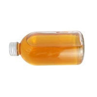 Bouteille en verre Boston ronde transparente de 350 ml (12 oz) pour thé Kombucha avec bouchon en aluminium