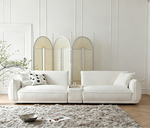 Canapé d'appartement moderne incurvé et moelleux pour salon, 2, 3 ou 4 places, causeuse, ensemble de canapés minimalistes rembourrés et écologiques - Product Image 4