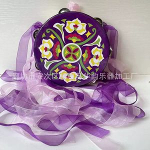 Tambor de mano Orff de 6 pulgadas, instrumento de percusión Dunhuang Flying Apsaras con cinta exótica para presentaciones de danza - Product Image 4