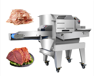 Trancheuse à viande commerciale pour aliments cuits. Poitrine <span class=keywords><strong>de</strong></span> porc, oreilles <span class=keywords><strong>de</strong></span> cochon et trancheuse à côtelettes <span class=keywords><strong>de</strong></span> <span class=keywords><strong>veau</strong></span>. Trancheuse à viande entièrement automatique. - Product Image 2