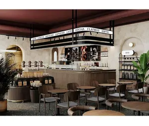 2022传统咖啡店室内设计工业咖啡厅酒吧柜台餐厅家具酒吧家具出售