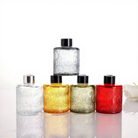 Diffuseur d'arômes sans flamme gaufré, bouteille en verre vide 100 ml, parfum liquide évaporatif, parfum d'ambiance pour la maison