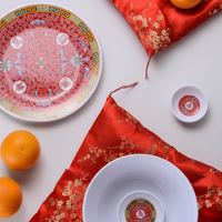 Assiette de service ronde bleue et blanche à motif floral, assiette à dîner chinoise