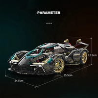 Moyu MY88001, Coche Deportivo de Alta Tecnología MOC Green Bull, Vehículo de Control Remoto, Bloques de Construcción para Armar, Juguetes de Ladrillos
