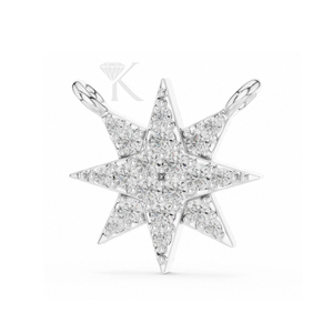 Collar de Joyería Fina Elegante con Colgante de Estrella de 8 Puntas con Diamantes Cultivados en Laboratorio - Product Image 3