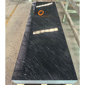 Plaque de surface solide en acrylique Koris Bran à motif marbre noir 3660*760 12 mm d'épaisseur pour plan de travail de cuisine - Product Image 5