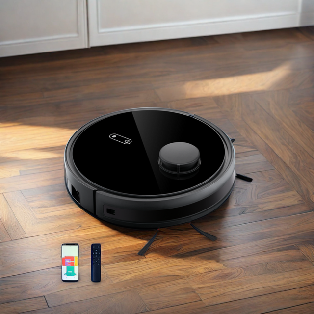 Multifunctional Smart Robot Vacuum Cleaner with HEPA Filter Battery for Household & Garage Use Laser Navigation Wet/Dry Cleaning