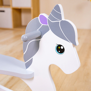 Cheval à bascule en bois style licorne, jouet à bascule pour enfants, cadeau de vacances pour enfants - Product Image 4