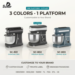เครื่องผสมอาหารแบบตั้งโต๊ะ SHINECHEF ได้รับการรับรองมาตรฐาน ETL ความจุ 6 ลิตร 12 ระดับความเร็ว ผลิตจากสแตนเลสสตีล พร้อมมอเตอร์ DC เงียบ สำหรับทำแป้งขนมปังและพิซซ่า - Product Image 4