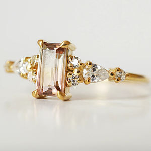 Bijoux délicats en or CZ pour femme, bague en pierre naturelle, petite couronne de Tourmaline, <span class=keywords><strong>diamant</strong></span> en argent Sterling 925, livraison gratuite - Product Image 4