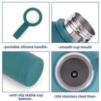 Botol minum vakum stainless steel berdinding ganda berlapis cat karet, ukuran kecil, model Amerika, untuk perjalanan luar ruangan