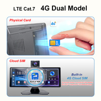 Caméra de tableau de bord 4G Cloud Android 15 IPS 1080P 3+32G 8 cœurs avec CarPlay & Android Auto sans fil, écran partagé et surveillance à distance