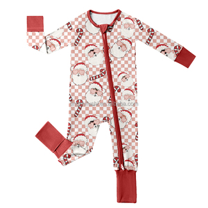 Pagliaccetto di natale bambino Zippy bambino dormire il bambino neonato pagliaccetto di bambù con Zip su pigiama Footie tuta - Product Image 5
