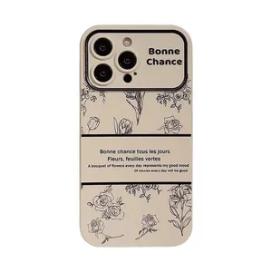 Schets Roos Tulp Temperament Tpu Telefoon Hoesje Voor Iphone 15 Pro 14 Plus 13 Pro Max 12 11 Xs