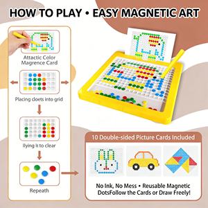 AiJH Juguete Educativo de Dibujo Creativo DIY, Tableta de Dibujo, Rompecabezas, Juguete de Arte de Puntos, Tablero de Dibujo de Coche y Avión para Niños - Product Image 2