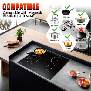 Table de cuisson électrique encastrable LONGSTAR de haute qualité à 4 brûleurs, surface en verre lisse, céramique, 6000W, usage commercial et hôtelier, garantie 1 an - Product Image 5