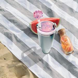 Décorations de paille scintillantes holographiques liquides en forme de sirène et coquillage pour gobelets - Product Image 3