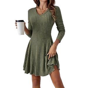 Robe pour femmes YSJ-Y0, version européenne et américaine, automne et hiver, robe à manches longues tendance - Product Image 4