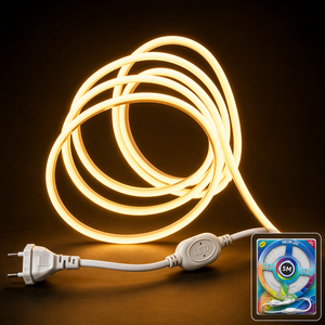 220V <b>Plug</b>-and-Play Silicone Neon <b>LED</b> Strip Ultra-Bright Flexible Tape <b>Light</b> for Home Ceiling and Cabinet Lighting - Product Image 1