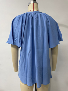 Atasan Wanita Kasual Model Longgar Kerah V Bahan Chiffon Musim Panas 2026 - Product Image 6