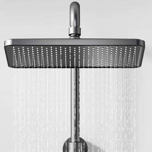 Système de douche complet moderne gris bronze en laiton avec clavier <span class=keywords><strong>piano</strong></span> <span class=keywords><strong>et</strong></span> affichage LED de la température - Product Image 5