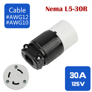 NEMA L5-30R tiêu chuẩn Mỹ 30A 125V lĩnh vực công nghiệp có thể kết nối nữ <span class=keywords><strong>3</strong></span> <span class=keywords><strong>pin</strong></span> xoắn khóa Ổ cắm làm bằng đồng - Product Image 2